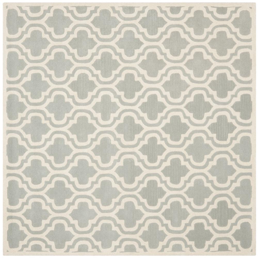 CHATHAM, GREY / IVORY, 5' X 5' Square, Area Rug, CHT727E-5SQ
