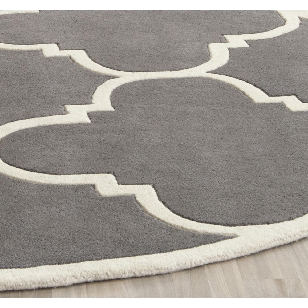 CHATHAM, DARK GREY / IVORY, 5' X 5' Round, Area Rug, CHT730D-5R
