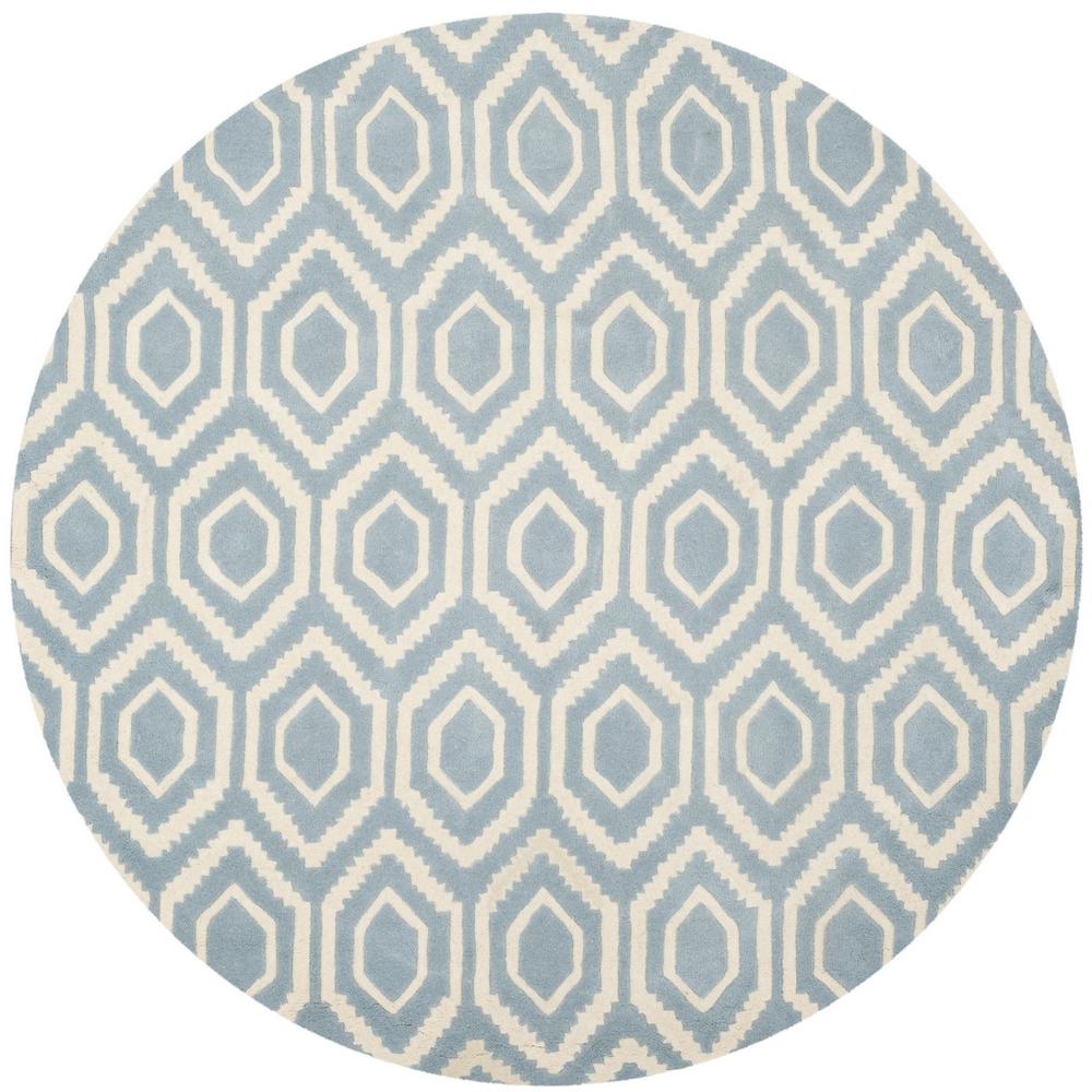 CHATHAM, BLUE / IVORY, 7' X 7' Round, Area Rug, CHT731B-7R