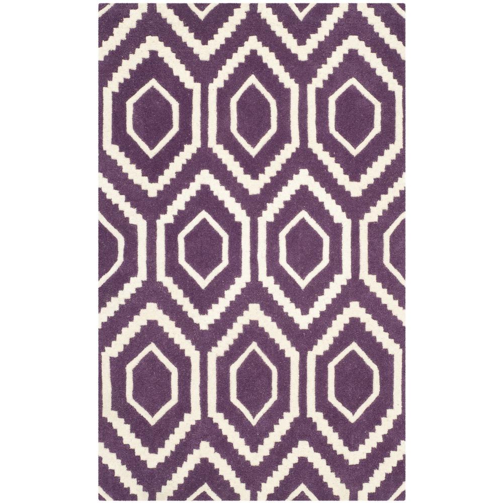 CHATHAM, PURPLE / IVORY, 3' X 5', Area Rug, CHT731F-3