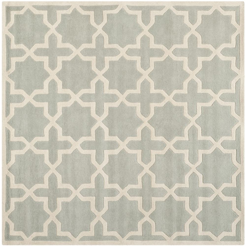 CHATHAM, GREY / IVORY, 5' X 5' Square, Area Rug, CHT732E-5SQ