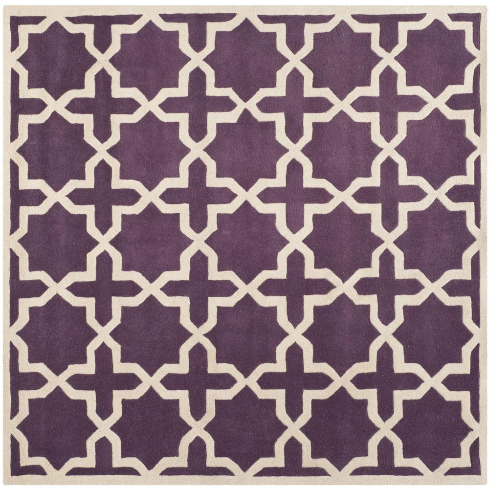 CHATHAM, PURPLE / IVORY, 8'-9" X 8'-9" Square, Area Rug, CHT732F-9SQ