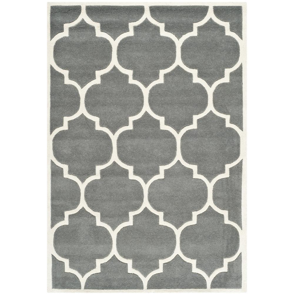 CHATHAM, DARK GREY / IVORY, 4' X 6', Area Rug, CHT733D-4