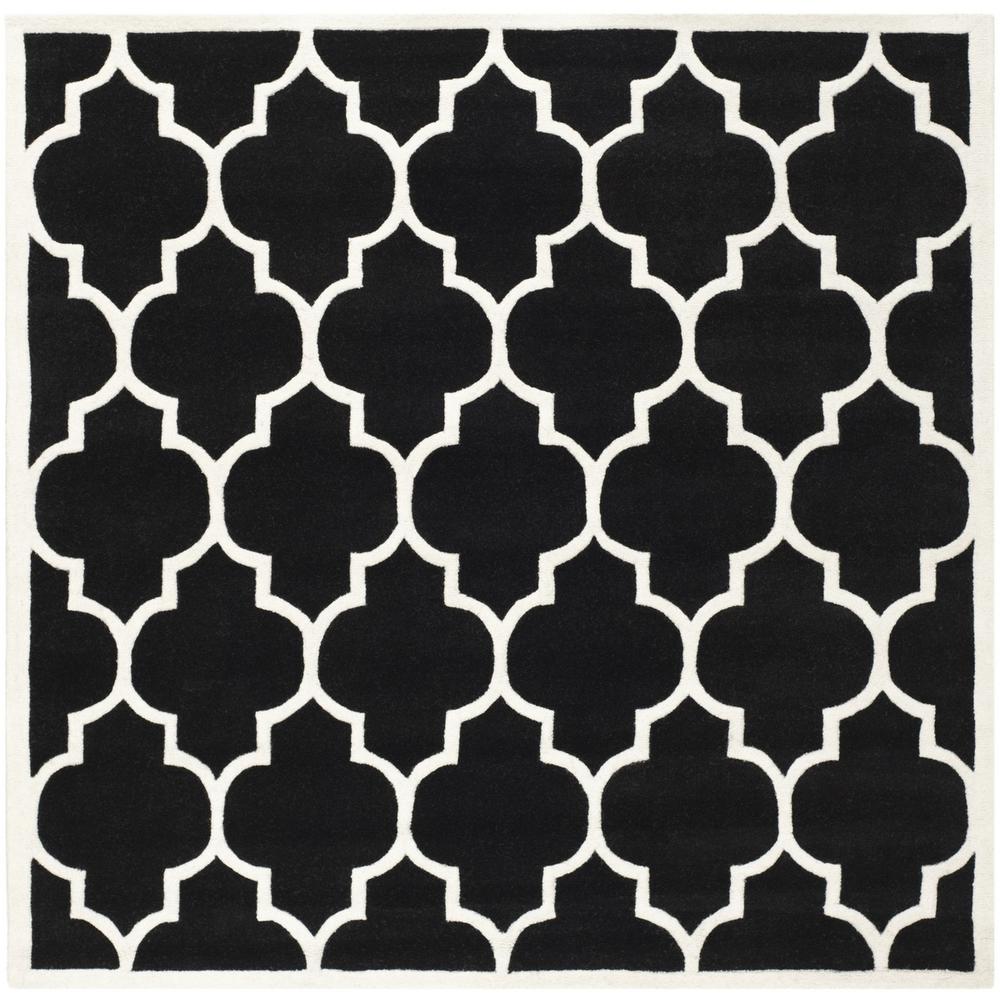 CHATHAM, BLACK / IVORY, 8'-9" X 8'-9" Square, Area Rug, CHT733K-9SQ