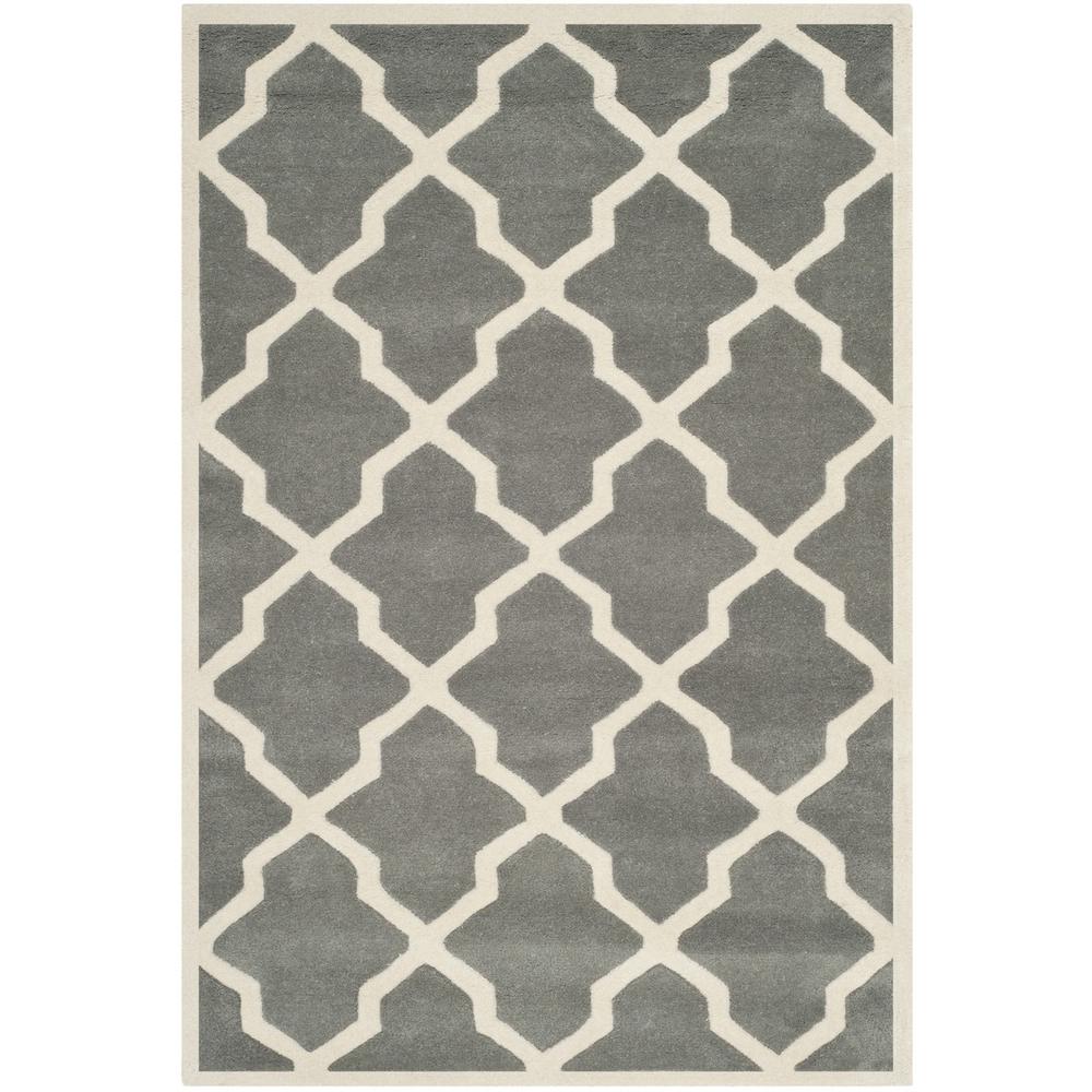CHATHAM, DARK GREY / IVORY, 4' X 6', Area Rug, CHT735D-4