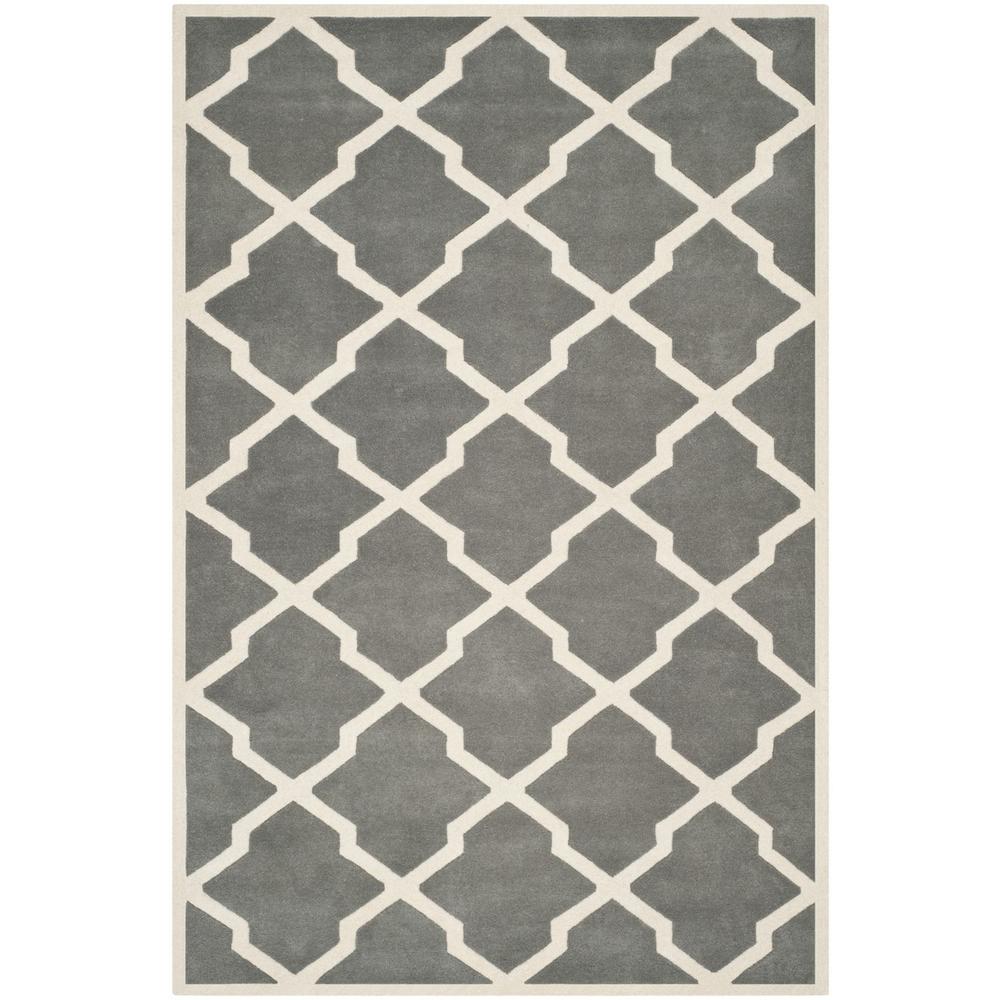 CHATHAM, DARK GREY / IVORY, 5' X 8', Area Rug, CHT735D-5