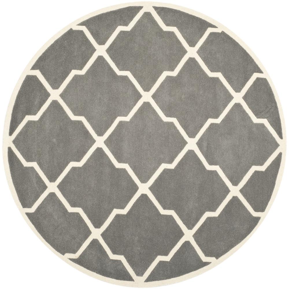 CHATHAM, DARK GREY / IVORY, 7' X 7' Round, Area Rug, CHT735D-7R