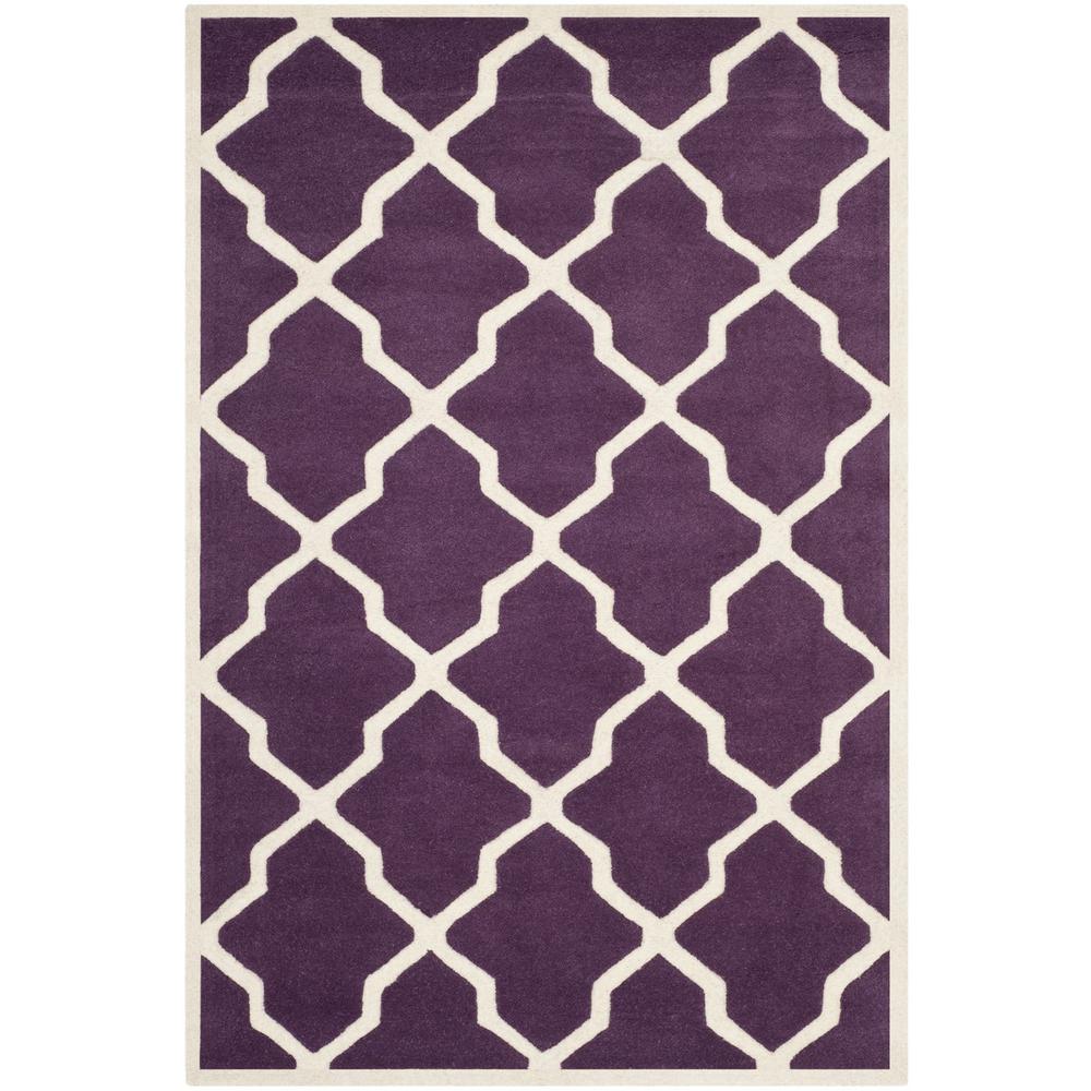 CHATHAM, PURPLE / IVORY, 4' X 6', Area Rug, CHT735F-4