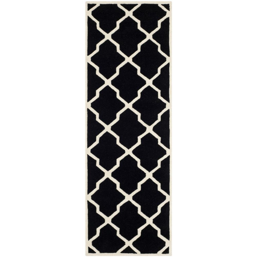 CHATHAM, BLACK / IVORY, 2'-3" X 7', Area Rug, CHT735K-27