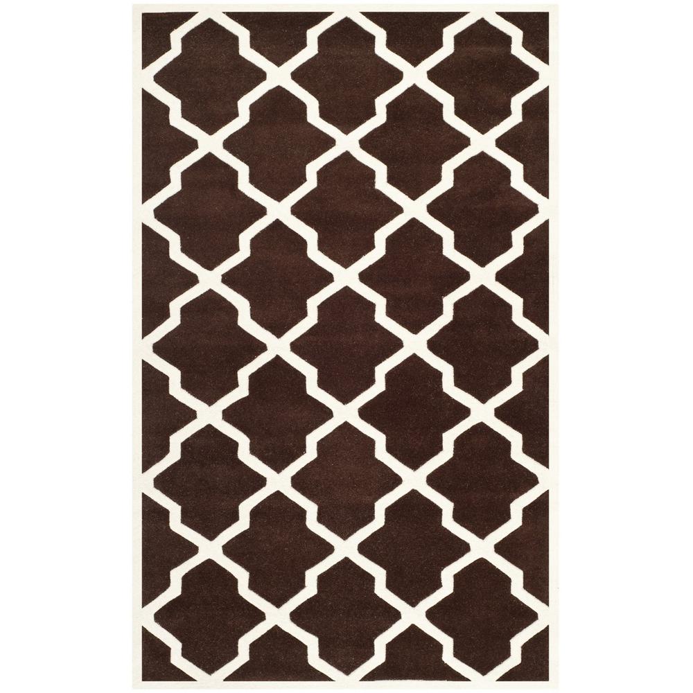 CHATHAM, DARK BROWN / IVORY, 5' X 8', Area Rug