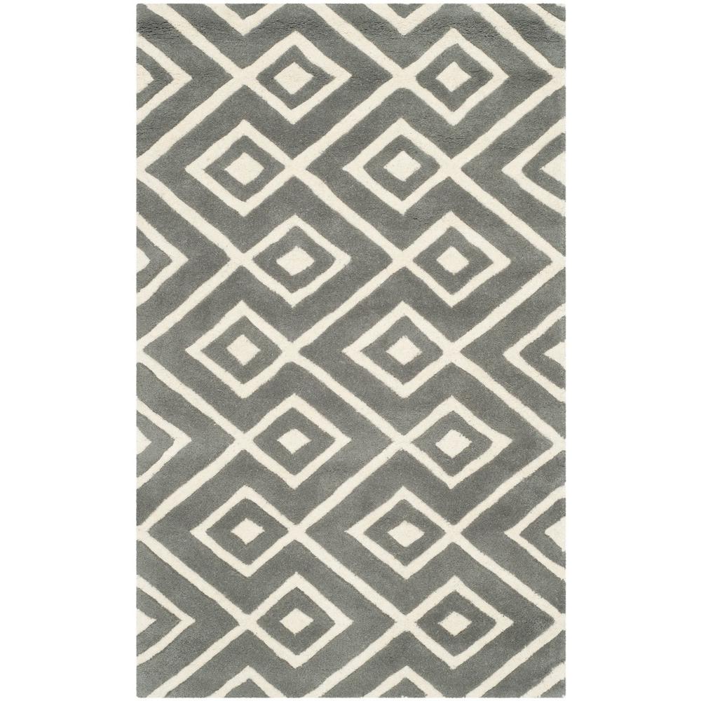 CHATHAM, DARK GREY / IVORY, 3' X 5', Area Rug, CHT742D-3
