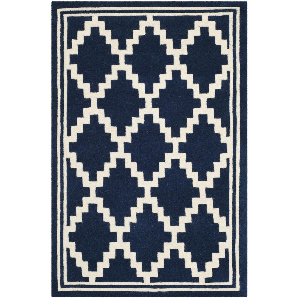 CHATHAM, NAVY / IVORY, 4' X 6', Area Rug