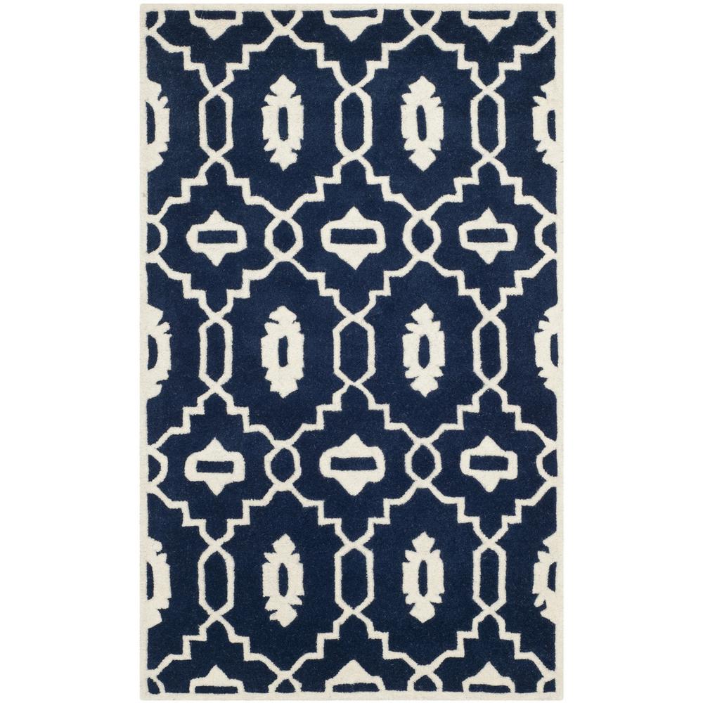 CHATHAM, DARK BLUE / IVORY, 4' X 6', Area Rug, CHT745C-4