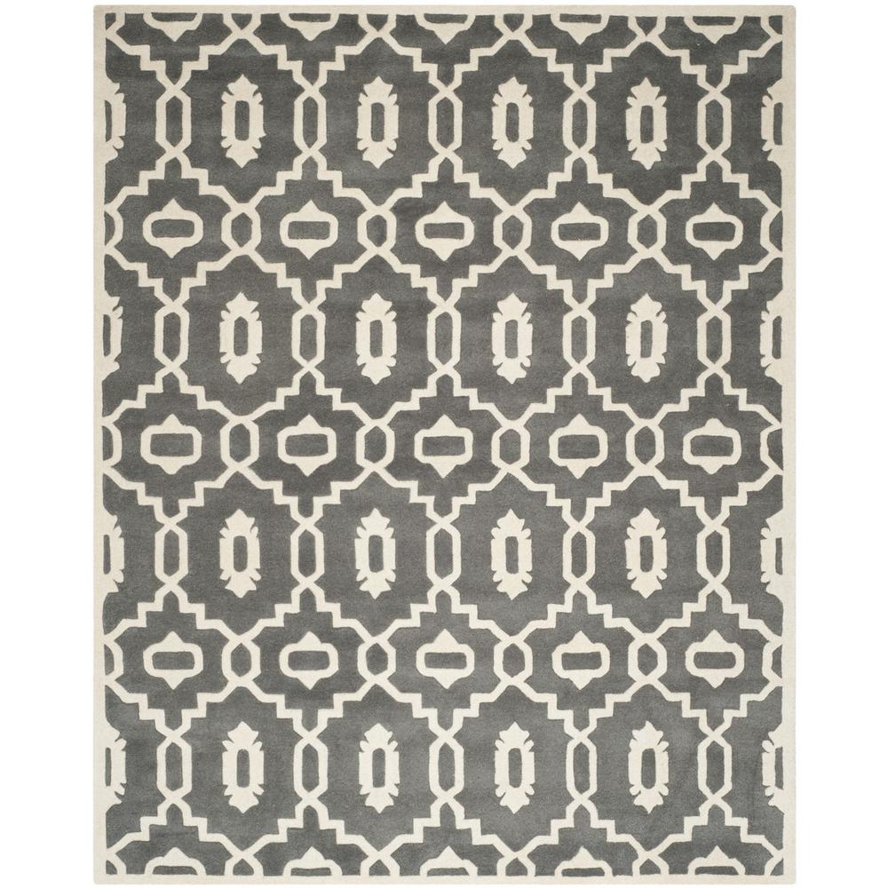 CHATHAM, DARK GREY / IVORY, 8'-9" X 12', Area Rug, CHT745D-9