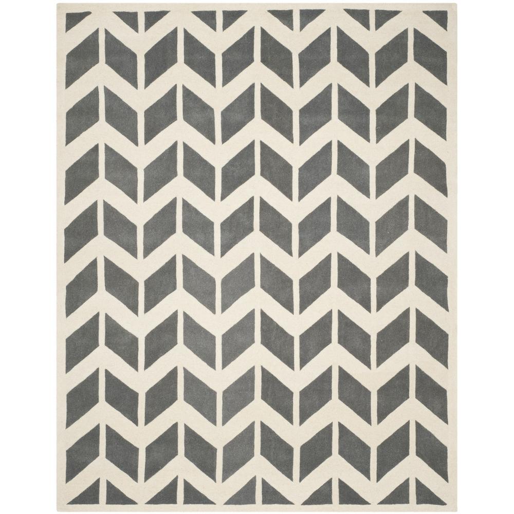 CHATHAM, DARK GREY / IVORY, 8'-9" X 12', Area Rug, CHT746D-9