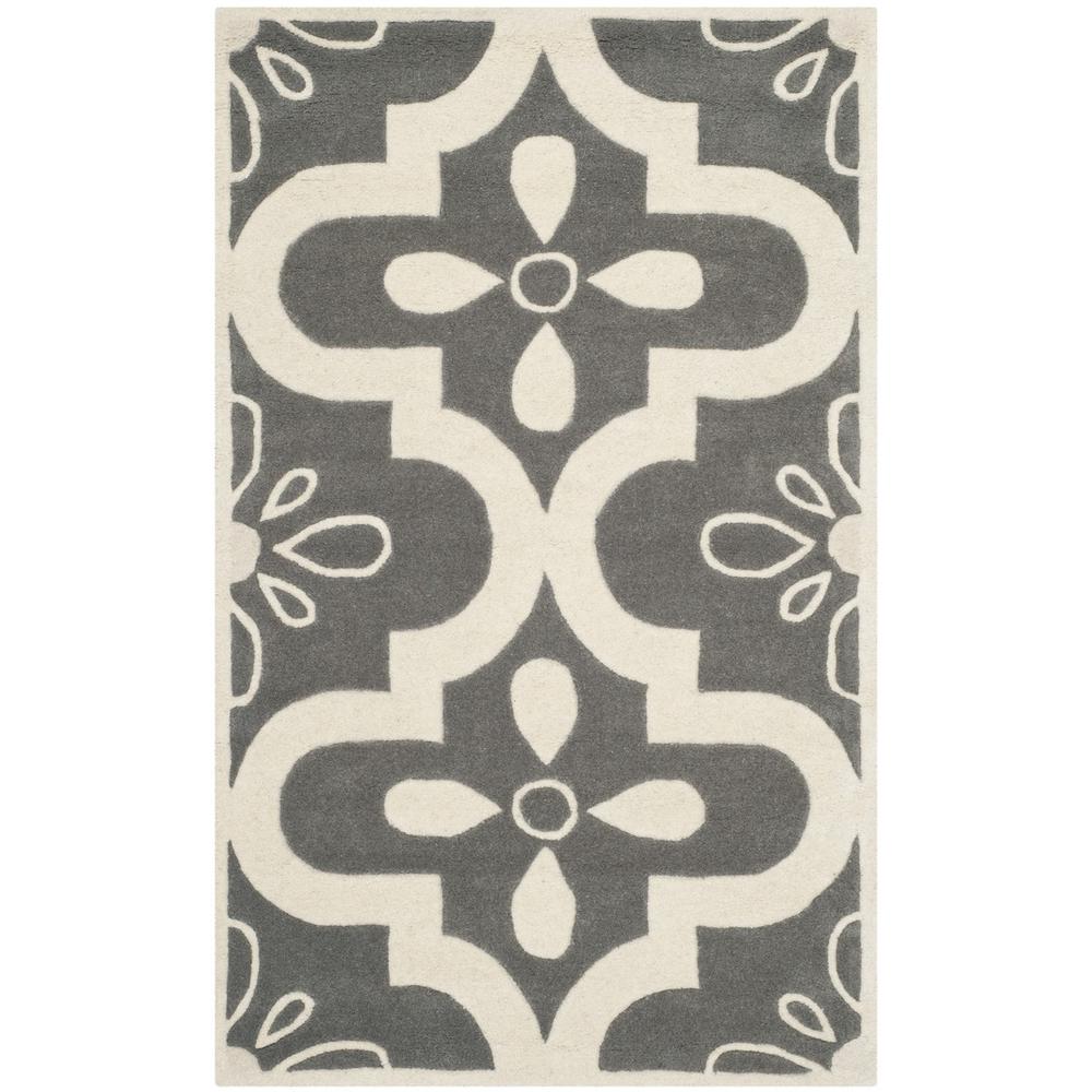CHATHAM, DARK GREY / IVORY, 4' X 6', Area Rug, CHT751D-4