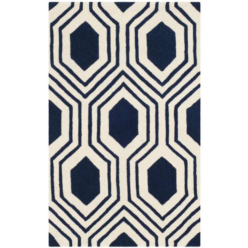 CHATHAM, DARK BLUE / IVORY, 4' X 6', Area Rug, CHT760C-4