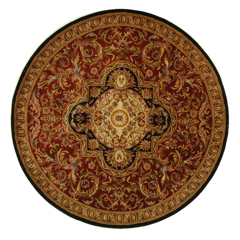 CLASSIC, RED / BLACK, 6' X 6' Round, Area Rug