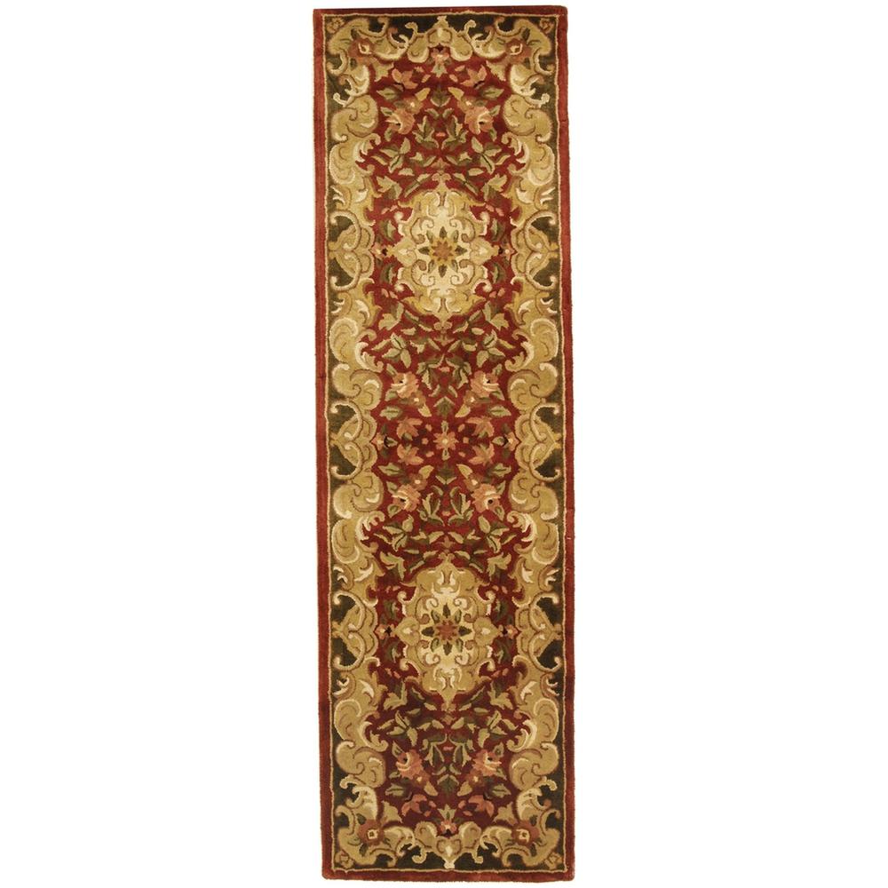 CLASSIC, RUST / GREEN, 2'-3" X 12', Area Rug