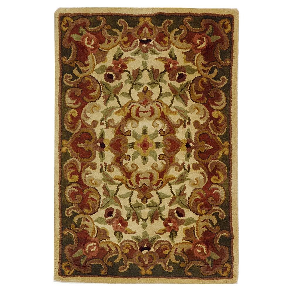 CLASSIC, IVORY / GREEN, 2'-3" X 4', Area Rug