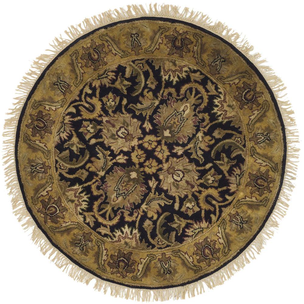 CLASSIC, BLACK / GOLD, 5' X 5' Round, Area Rug, CL252A-5R