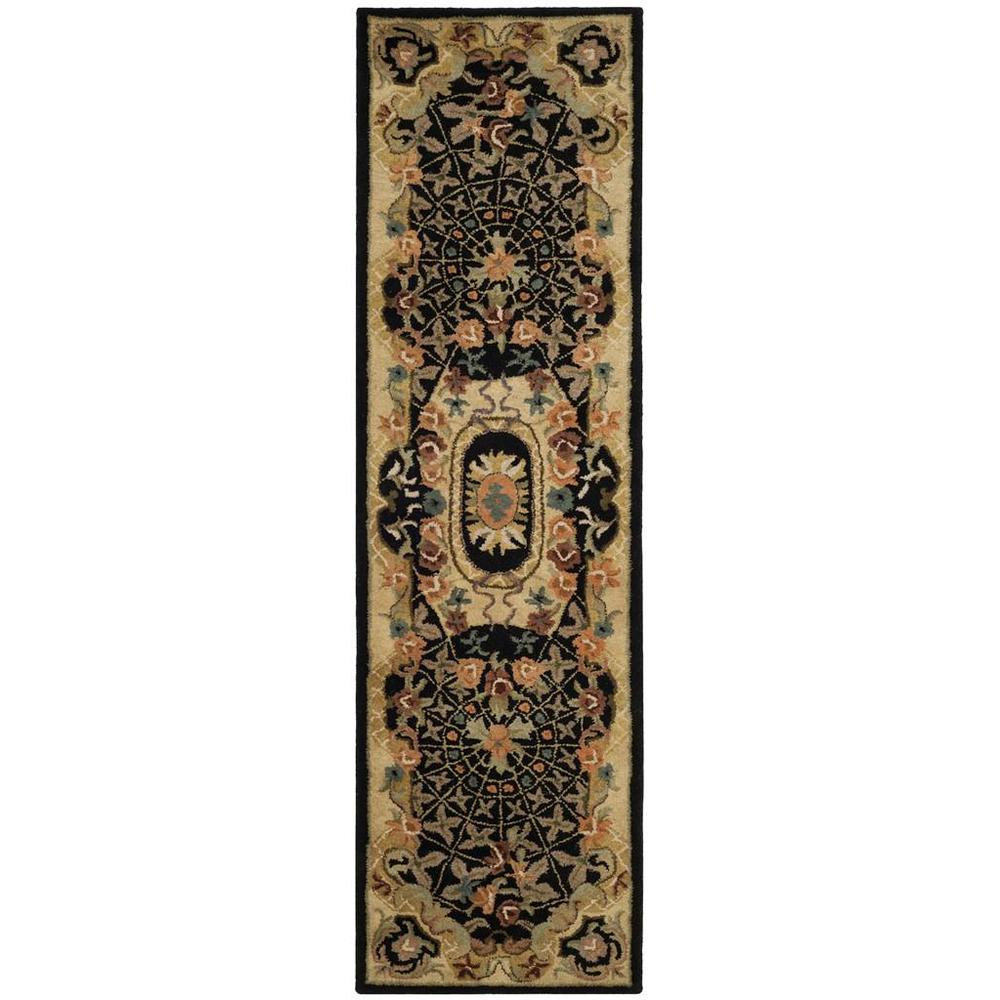 CLASSIC, BLACK / GOLD, 2'-3" X 12', Area Rug, CL304A-212