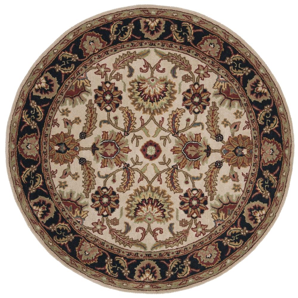 CLASSIC, IVORY / NAVY, 6' X 6' Round, Area Rug