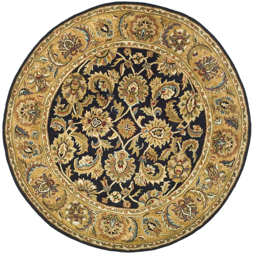 CLASSIC, BLACK / GOLD, 5' X 5' Round, Area Rug, CL758B-5R