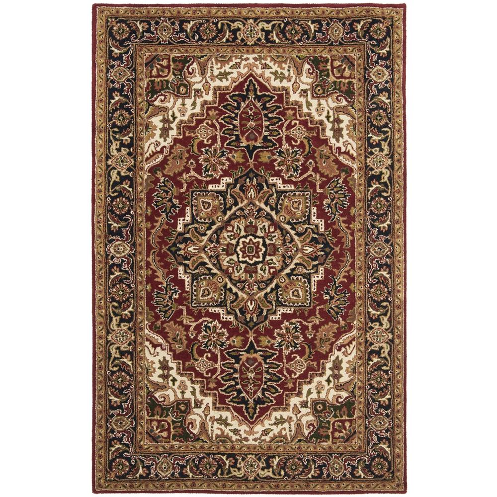 CLASSIC, RED / NAVY, 4' X 6', Area Rug