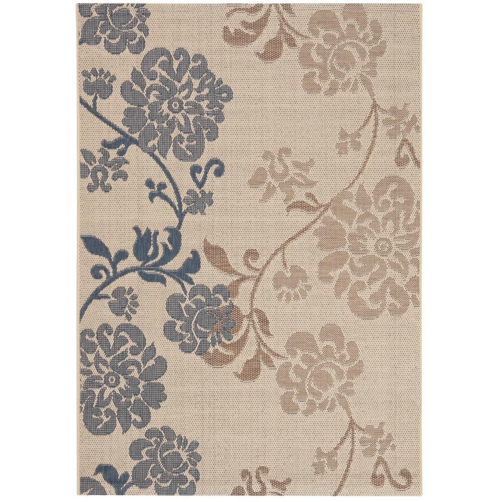 COURTYARD, NATURAL BROWN / BLUE, 6'-7" X 9'-6", Area Rug, CY4027B-6