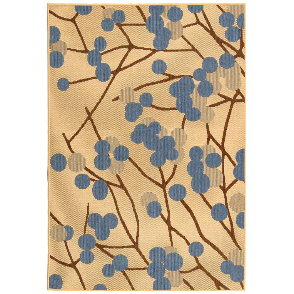 COURTYARD, NATURAL BROWN / BLUE, 5'-3" X 7'-7", Area Rug, CY4037B-5