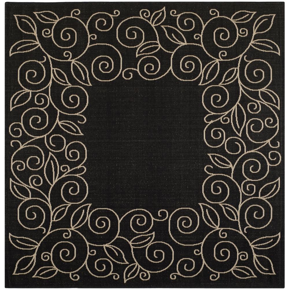 COURTYARD, BLACK / BEIGE, 7'-10" X 7'-10" Square, Area Rug, CY5139D-8SQ