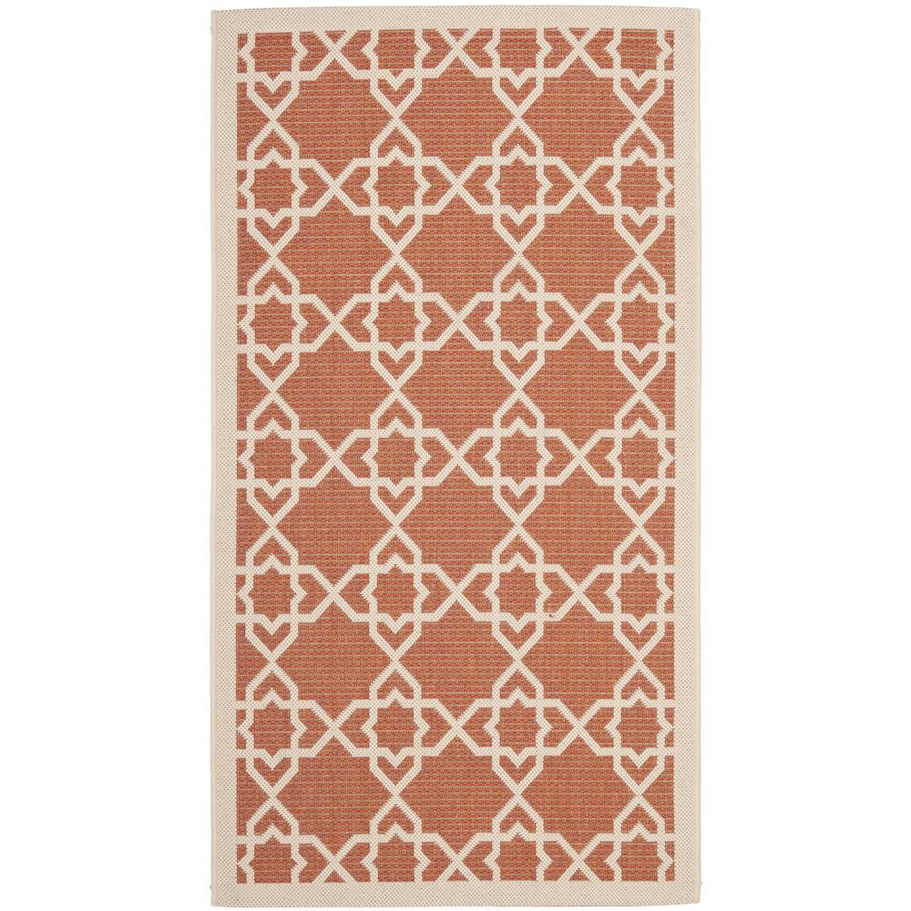 COURTYARD, TERRACOTTA / BEIGE, 2'-7" X 5', Area Rug, CY6032-241-3