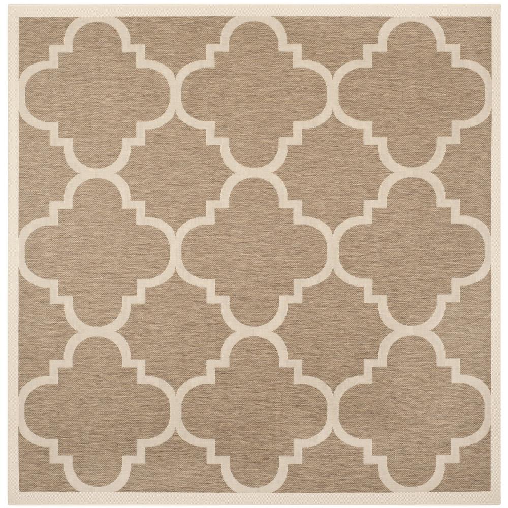 COURTYARD, BROWN, 5'-3" X 5'-3" Square, Area Rug