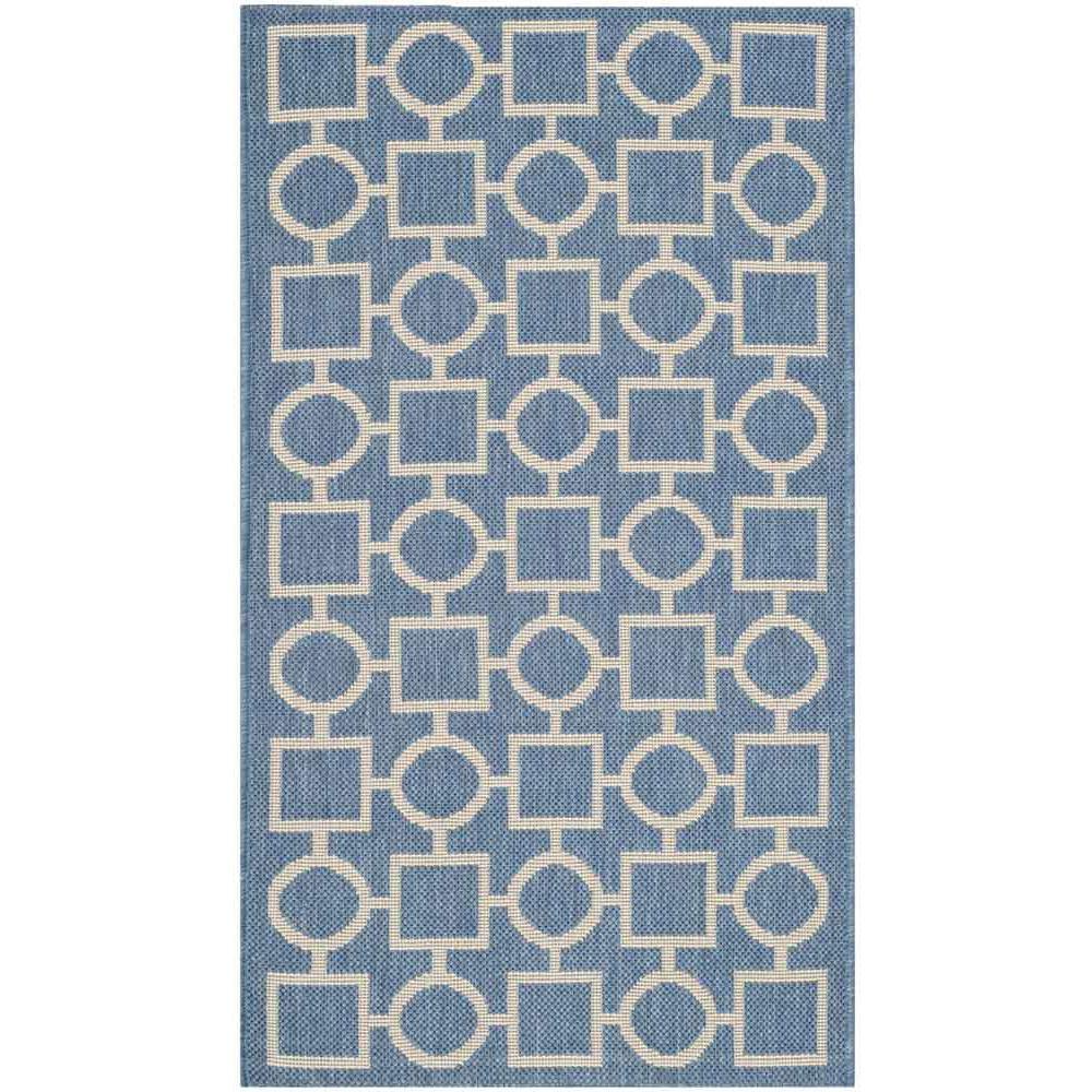 COURTYARD, BLUE / BEIGE, 2'-7" X 5', Area Rug, CY6925-243-3