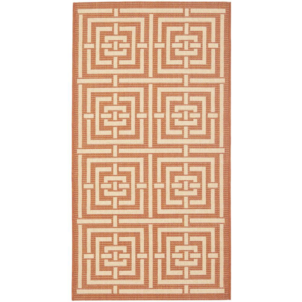 COURTYARD, TERRACOTTA / CREAM, 2'-7" X 5', Area Rug, CY6937-21-3
