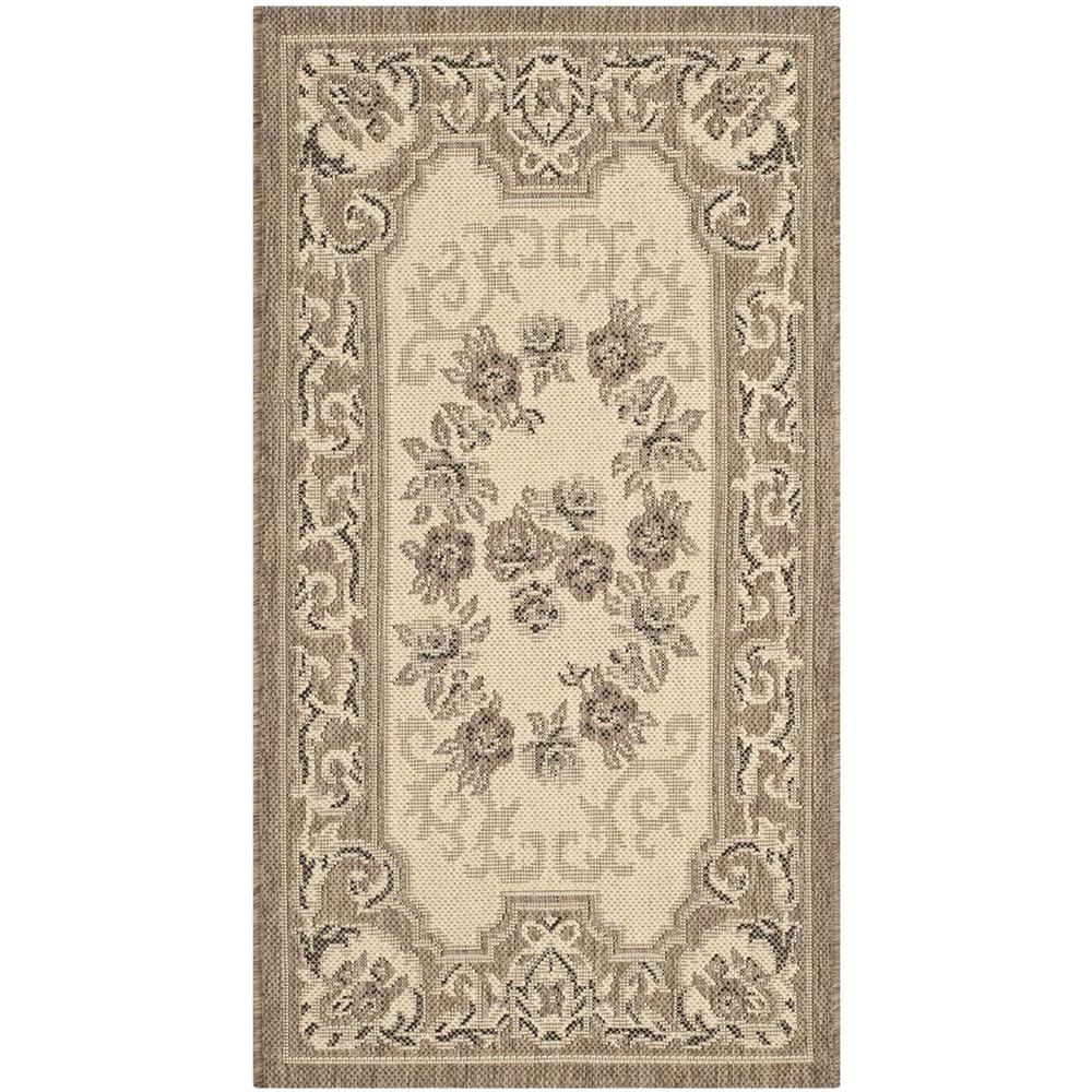 COURTYARD, CREME / BROWN, 2'-7" X 5', Area Rug
