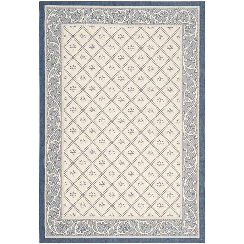 COURTYARD, BEIGE / NAVY, 6'-7" X 9'-6", Area Rug, CY7427-258A22-6