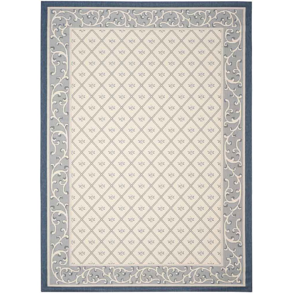 COURTYARD, BEIGE / NAVY, 9' X 12', Area Rug, CY7427-258A22-9