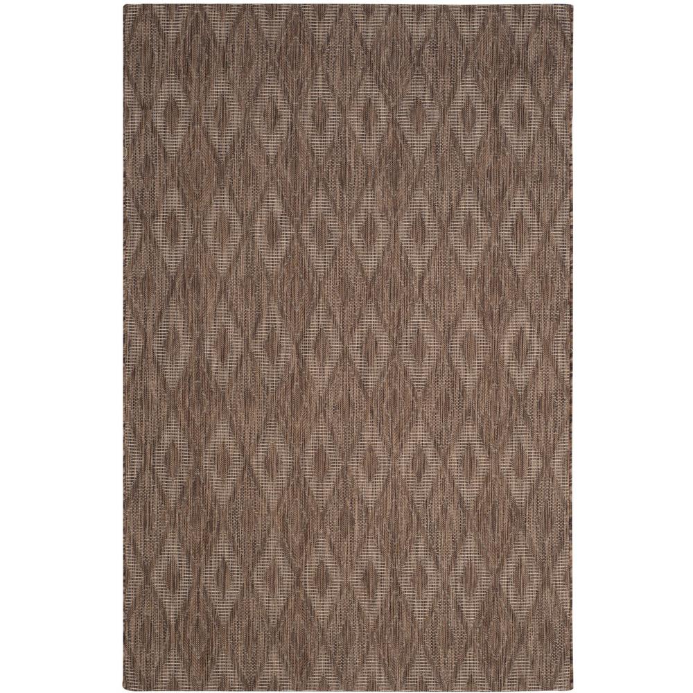 COURTYARD, BROWN / BROWN, 5'-3" X 7'-7", Area Rug