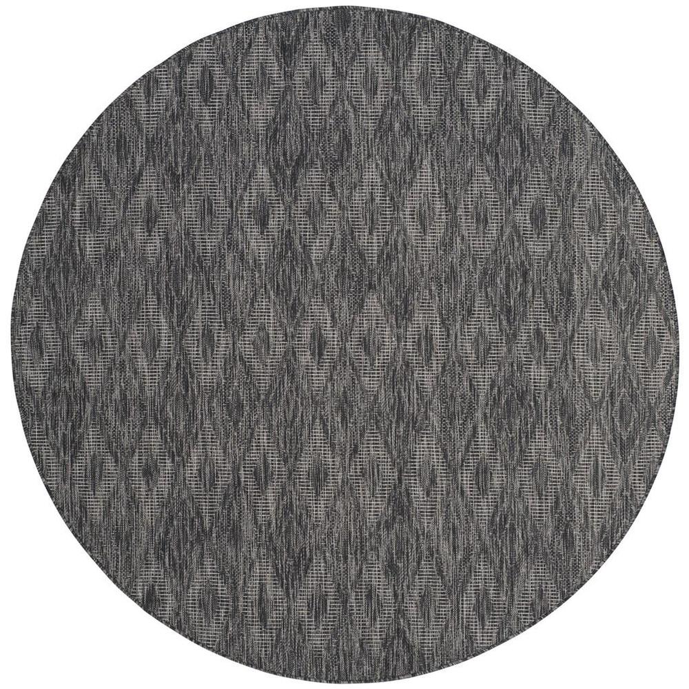 COURTYARD, BLACK / BLACK, 6'-7" X 6'-7" Round, Area Rug