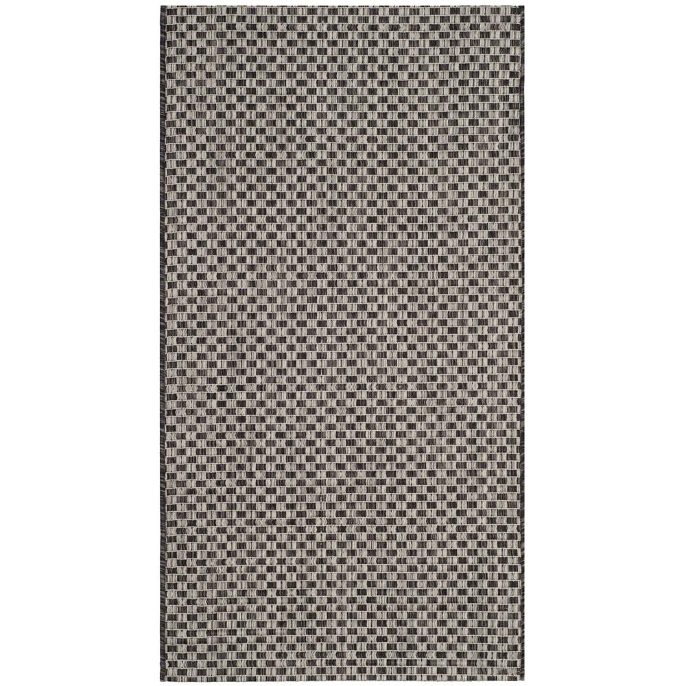 COURTYARD, BLACK / LIGHT GREY, 2'-7" X 5', Area Rug