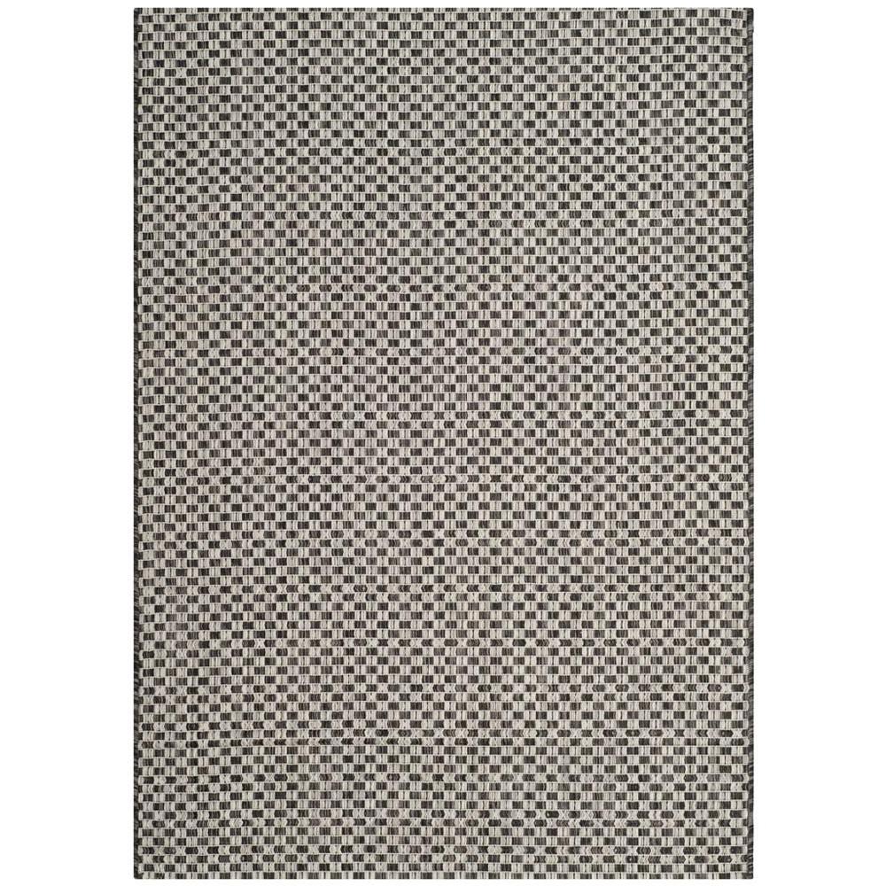 COURTYARD, BLACK / LIGHT GREY, 5'-3" X 5'-3" Square, Area Rug