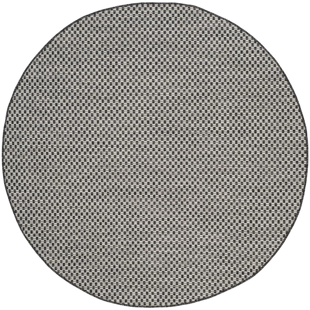 COURTYARD, BLACK / LIGHT GREY, 6'-7" X 6'-7" Round, Area Rug