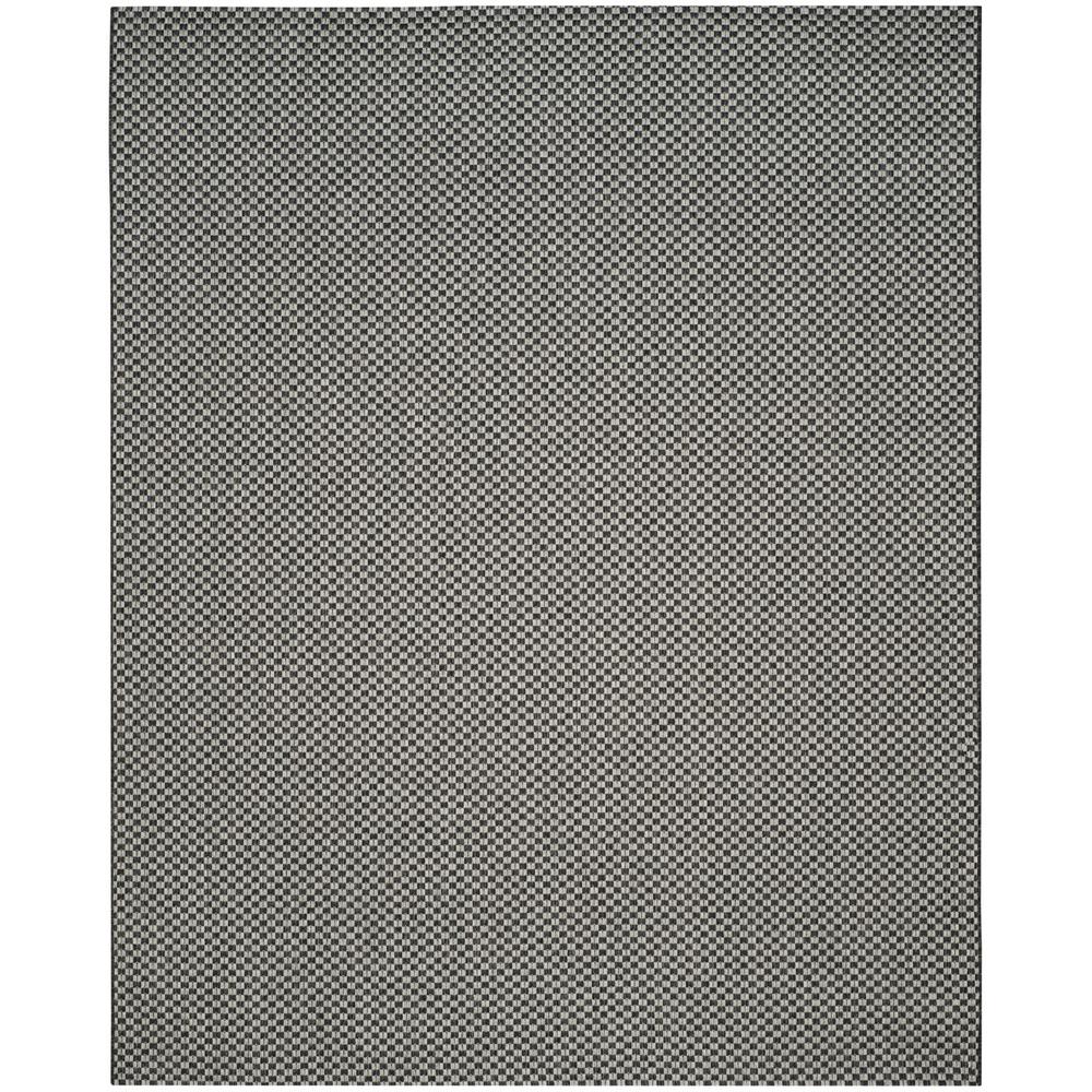 COURTYARD, BLACK / LIGHT GREY, 9' X 12', Area Rug