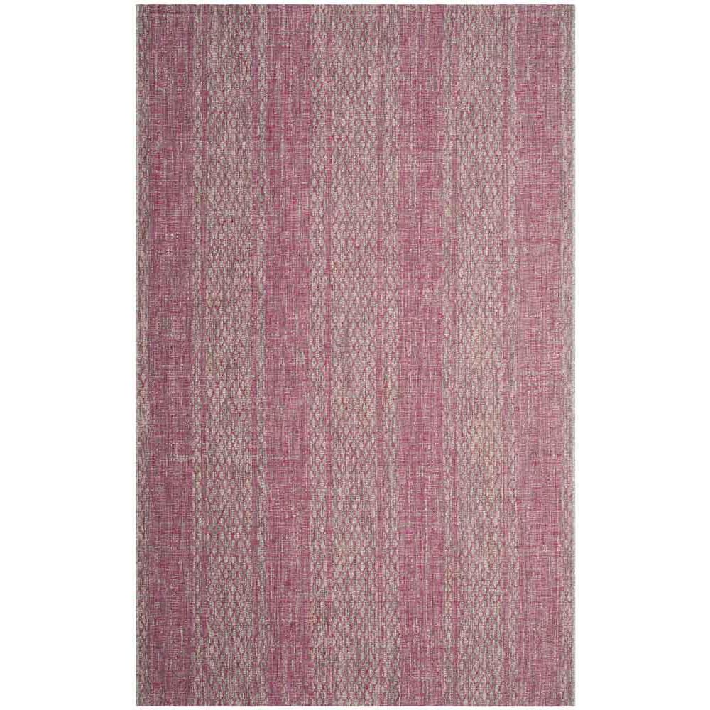 COURTYARD, LIGHT GREY / FUCHSIA, 5'-3" X 7'-7", Area Rug, CY8736-39712-5