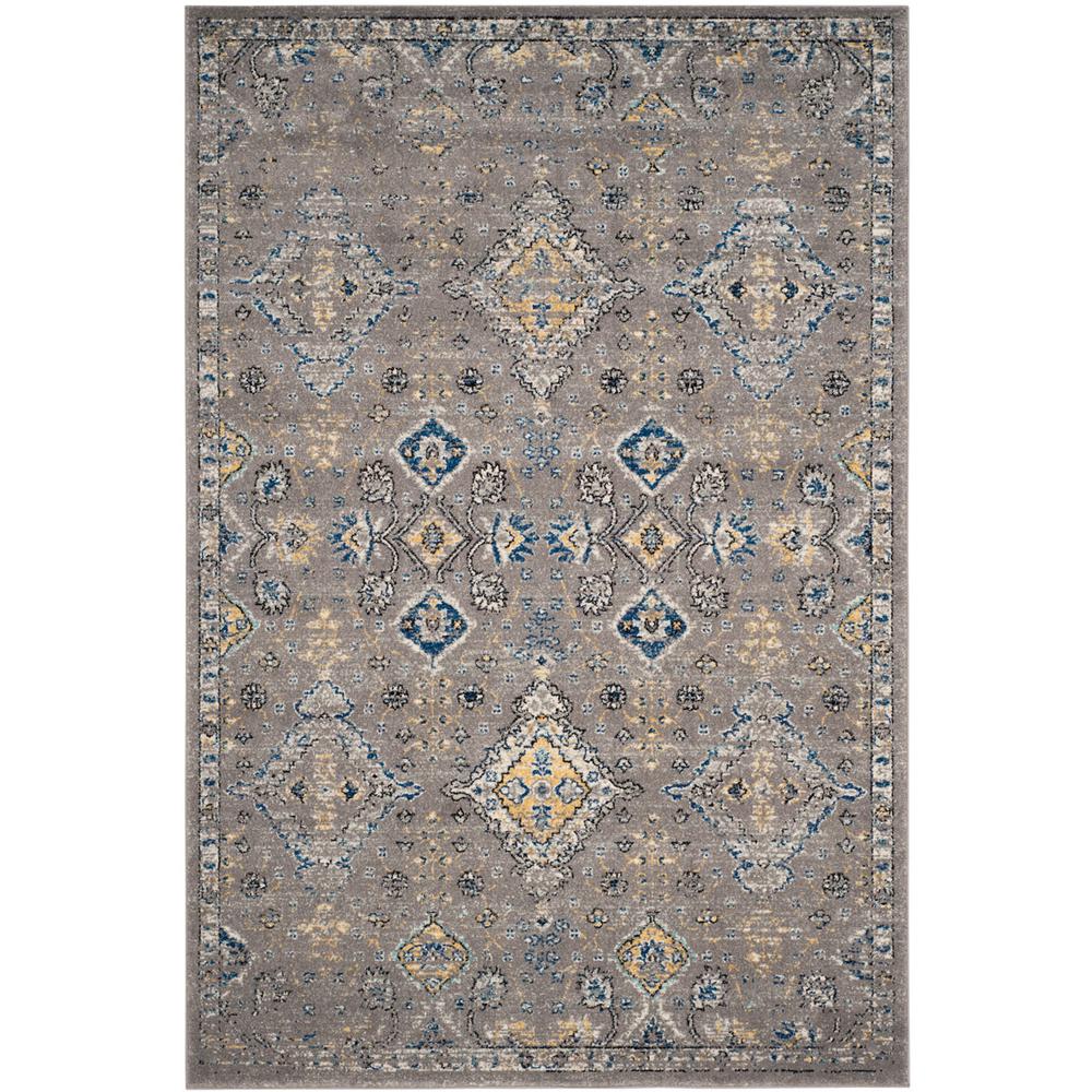 EVOKE, DARK GREY / YELLOW, 4' X 6', Area Rug