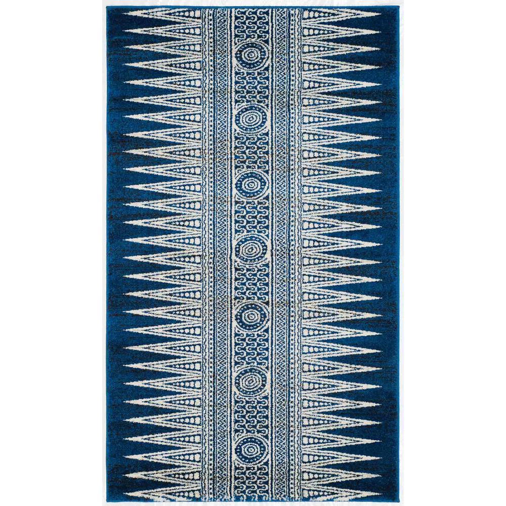 EVOKE, ROYAL / IVORY, 3' X 5', Area Rug, EVK226A-3