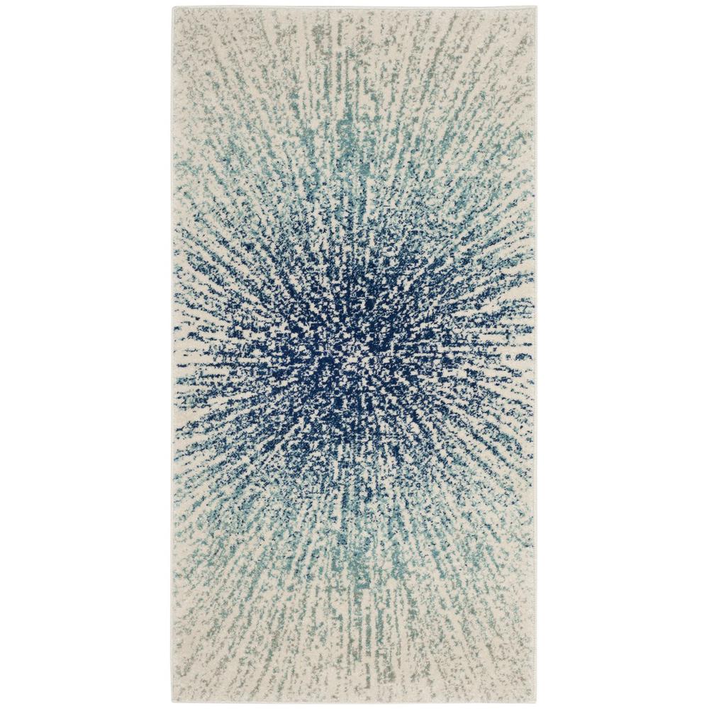 EVOKE, ROYAL / IVORY, 2'-2" X 5', Area Rug
