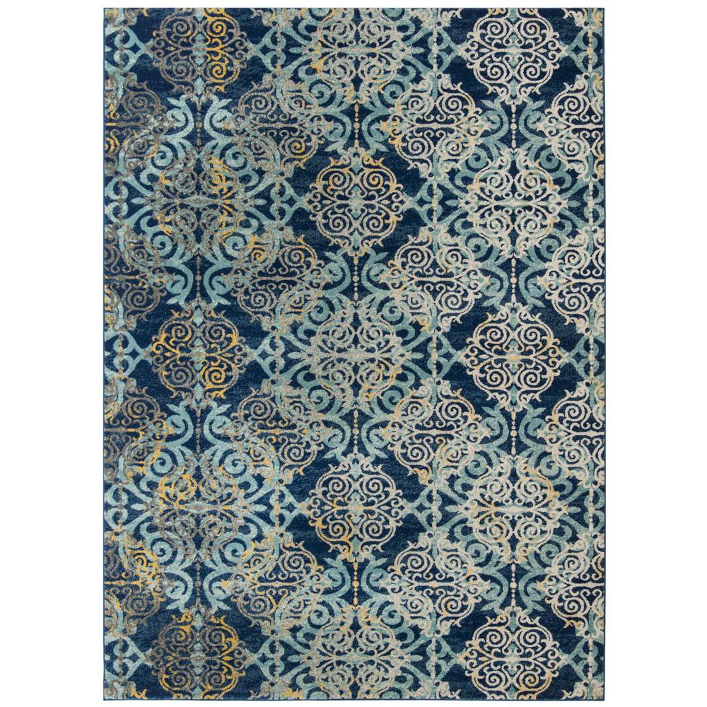 EVOKE, ROYAL / LIGHT BLUE, 5'-1" X 7'-6", Area Rug